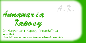 annamaria kaposy business card